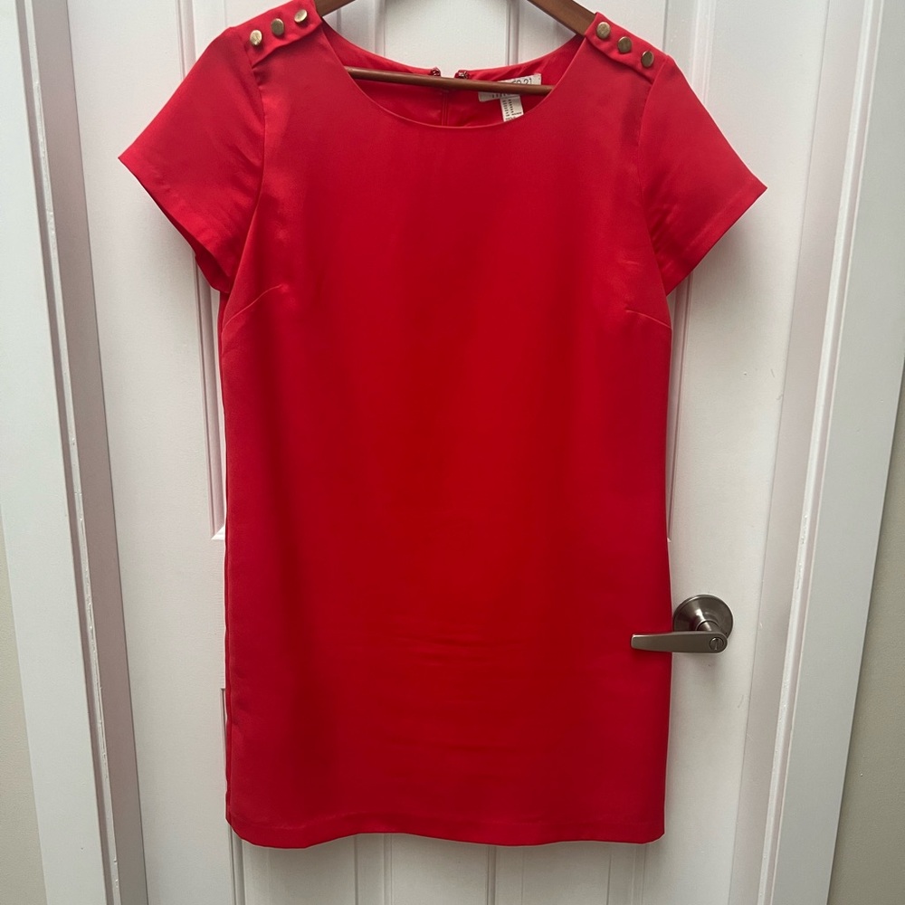 Forever 21 Red Mini Dress with Button Accents